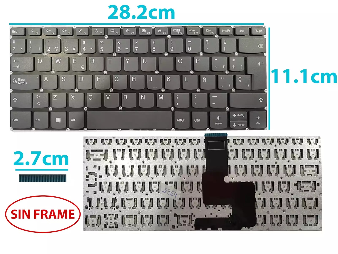 Touche De Clavier AZERTY Pour Lenovo Ideapad/Flex/Yoga - Occasion, Mécanisme Inclus